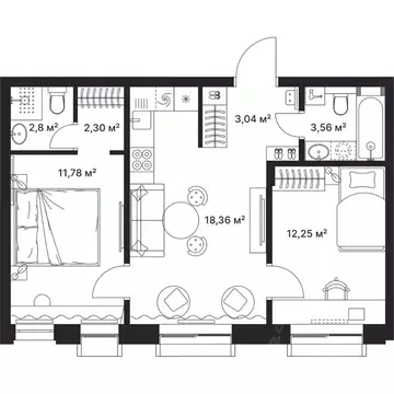 2-к кв. Владимирская область, Киржач ул. Свердлова, 10А (54.0 м)