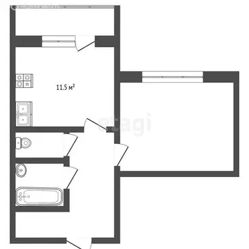 1к в 2-комнатной квартире (11.5 м)