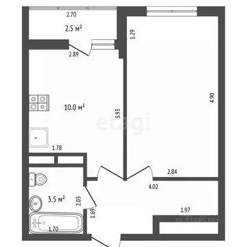 1-к кв. Ростовская область, Ростов-на-Дону ул. Нансена, 83с3 (35.0 м)
