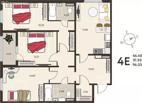 3-комнатная квартира: Курск, микрорайон Курского Завода Тракторных ...