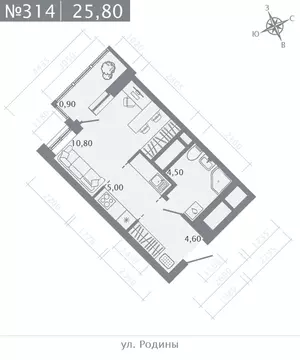 Студия Татарстан, Казань ул. Родины, 27Б (25.8 м)