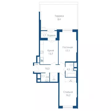 2-к кв. Москва Хорошевское ш., 25Ак1 (74.4 м)