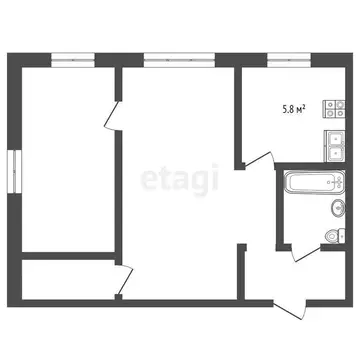 2-комнатная квартира: Вологда, улица Горького, 108 (41.6 м)