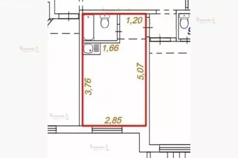 Квартира-студия: Екатеринбург, улица Крестинского, 51 (14 м)