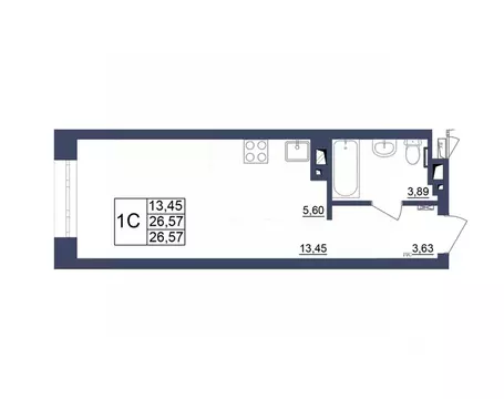 Студия Башкортостан, Уфа Космос жилой комплекс, лит1 (26.39 м)