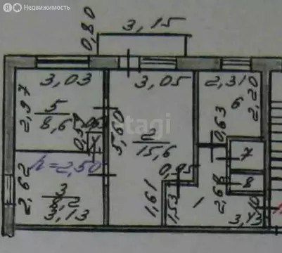 3-комнатная квартира: Абакан, улица Тельмана, 96 (46.9 м)