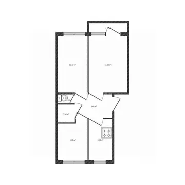 3-к кв. Брянская область, Брянск Белорусская ул., 42А (59.3 м)