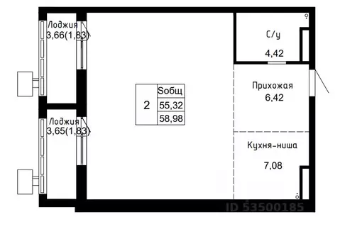 2-к кв. Приморский край, Артем  (58.98 м)