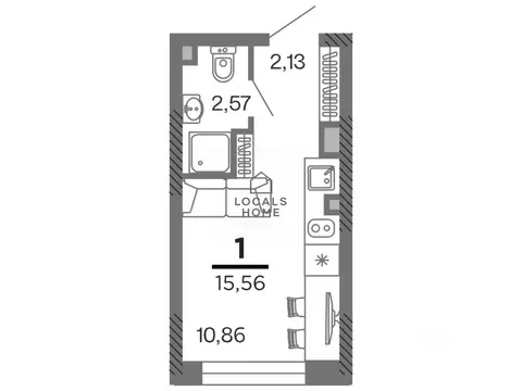 Студия Рязанская область, Рязань Олимпийский городок мкр, 10 (15.56 м)