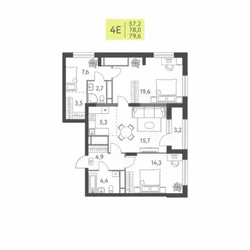 4-к кв. Пермский край, Пермь ул. Левченко, 8 (79.6 м)