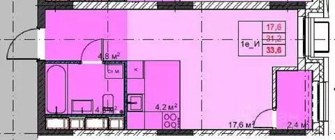 1-к кв. Приморский край, Владивосток Бам мкр,  (33.6 м)