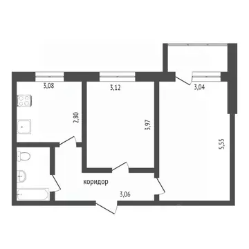 2-к кв. Тюменская область, Тюмень ул. Демьяна Бедного, 98 (49.9 м)