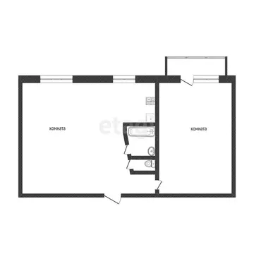2-комнатная квартира: Златоуст, улица имени В.П. Чкалова, 3 (46.3 м)
