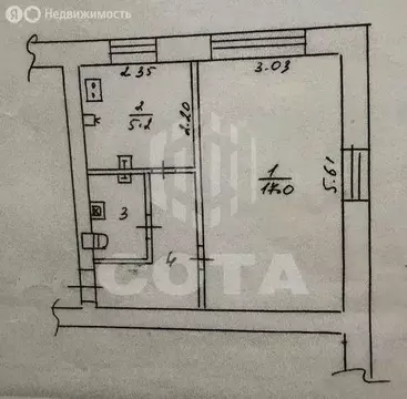 1-комнатная квартира: Воронеж, улица Кулибина, 13 (30 м)