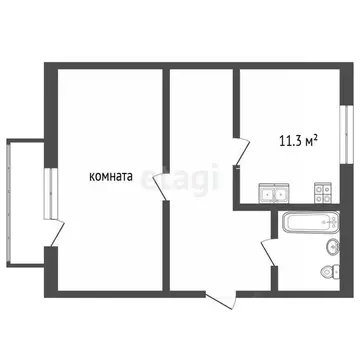 1-к кв. Ярославская область, Ярославль ул. Громова, 34к2 (38.7 м)