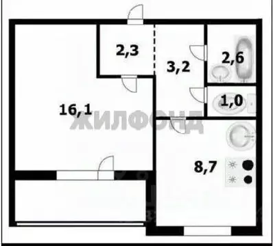 1-к кв. Новосибирская область, Новосибирск ул. В. Высоцкого, 50/4 ...