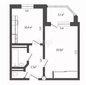 1-к кв. Ставропольский край, Ставрополь Октябрьская ул., 202 (31.0 м)