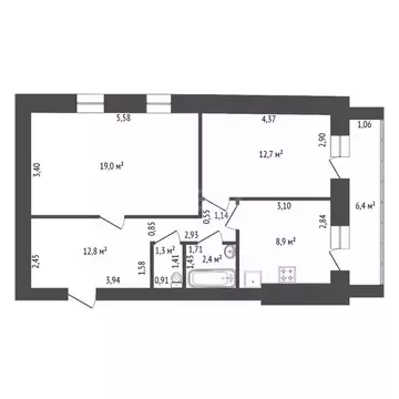 2-к кв. Башкортостан, Уфа Цветы Башкирии жилрайон, ул. Цветы Башкирии, ...