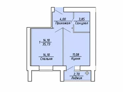 1-комнатная квартира: Рязань, Михайловское шоссе, 234к1 (35.73 м)
