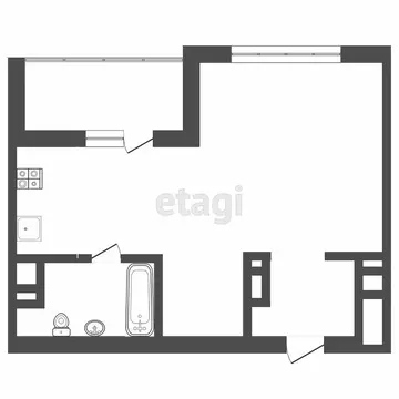 Квартира-студия: Тюмень, микрорайон Зарека, улица Лермонтова, 6 (30.2 ...