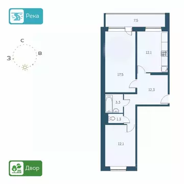2-к кв. Новосибирская область, Новосибирск Междуреченская ул., 7/1 ...