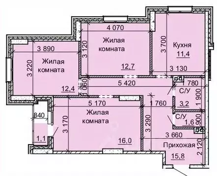 3-к кв. Новосибирская область, Новосибирск Юбилейный мкр,  (74.2 м)