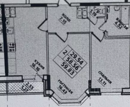 2-к кв. Санкт-Петербург пос. Парголово, ул. Федора Абрамова, 8 (59.2 ...