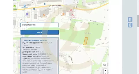 Участок в Пермский край, Пермь Коллективный сад № 54 СНТ,  (6.0 сот.)