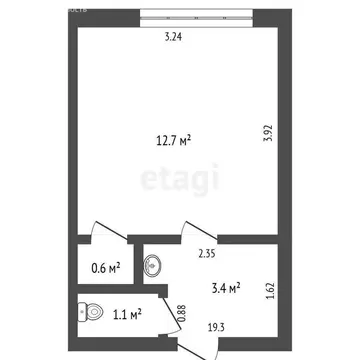 1-комнатная квартира: Жигулёвск, микрорайон В-1, 8А (17.8 м)