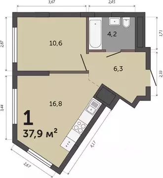 1-к кв. Свердловская область, Екатеринбург Втузгородок жилрайон, ...