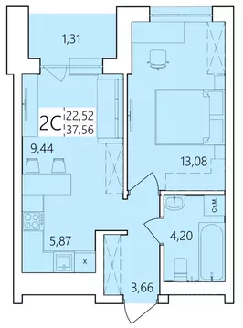 2-к кв. Башкортостан, Уфа ул. Пожарского, 237 (37.56 м)