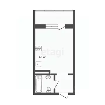 Студия Тюменская область, Тюмень ул. Верхнетарманская, 5 (20.0 м)