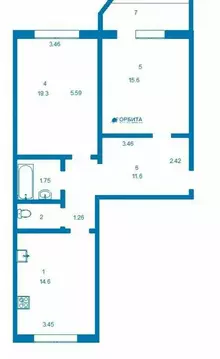 2-комнатная квартира: Тюмень, улица 50 лет Октября, 80к1 (66 м)