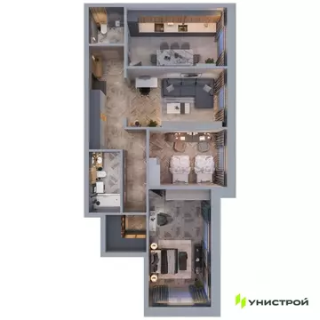 3-к кв. Татарстан, Казань проезд Юнуса Ахметзянова, 5 (89.26 м)