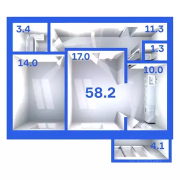 2-к кв. Псковская область, Псковский район, Завеличенская волость, д. ...