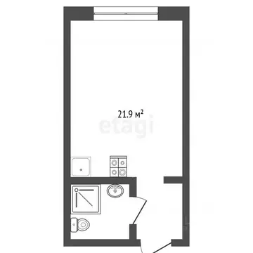 Студия Тюменская область, Тюмень Полевая ул., 117к8 (21.9 м)