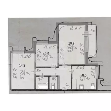 3-комнатная квартира: Белгород, 10-й микрорайон, улица 60 лет Октября, ...