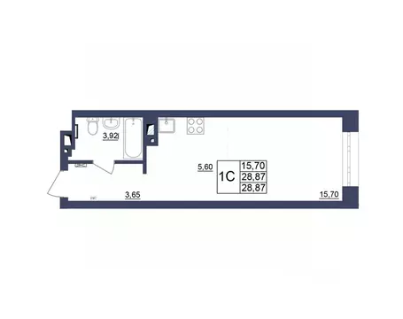 Студия Башкортостан, Уфа Космос жилой комплекс, лит1 (28.74 м)