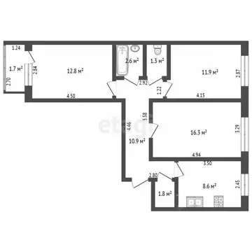 3-к кв. Башкортостан, Стерлитамак Полевая ул., 13 (66.2 м)