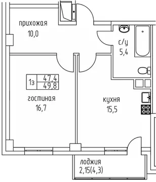 1-к кв. Саха (Якутия), Якутск просп. Михаила Николаева, 3к5А (49.8 м)