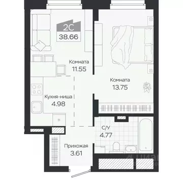 2-к кв. Новосибирская область, Новосибирский район, Краснообск рп ...