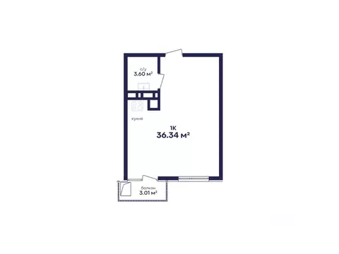 1-к кв. Дагестан, Дербент Камеллия жилой комплекс (36.35 м)