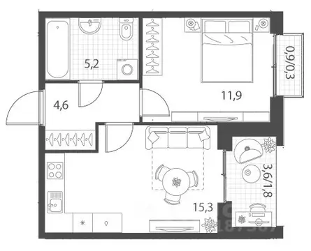1-к кв. Новосибирская область, Кольцово рп Счастье в Кольцово жилой ...