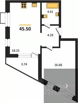 1-к кв. Воронежская область, Воронеж наб. Чуева, 7 (45.5 м)