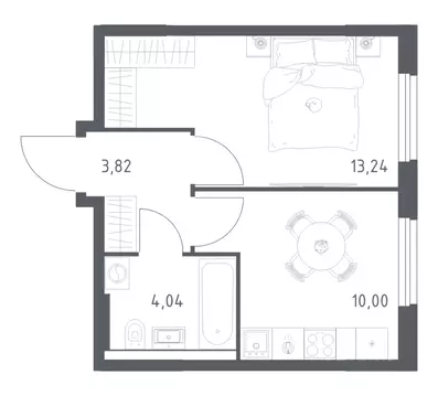 1-к кв. Башкортостан, Уфа ул. Минигали Губайдуллина, 8к9 (31.1 м)