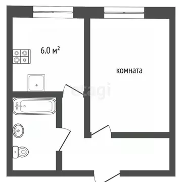 1-к кв. Челябинская область, Челябинск ул. Овчинникова, 9А (30.1 м)