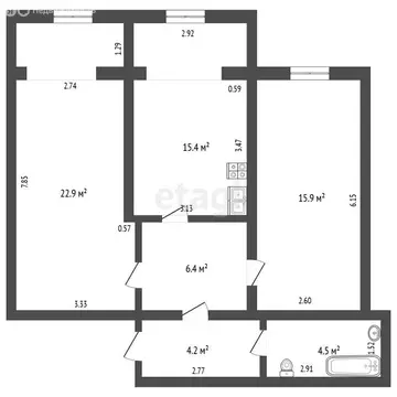 2-комнатная квартира: Нальчик, Кабардинская улица, 195Б (69.4 м)