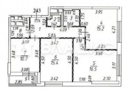3-комнатная квартира: Красногорск, улица Тенистых Аллей, 3к3 (75.2 м)