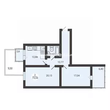 2-к кв. Челябинская область, Магнитогорск ул. Зеленый Лог, 71/2 (85.18 ...