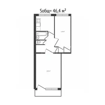 2-к кв. Брянская область, Клинцы просп. Ленина, 49 (46.4 м)
